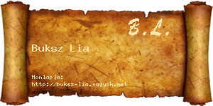 Buksz Lia névjegykártya